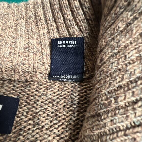 Polo Ralph Lauren Mens 1/4 Button Pullover Sweater Beige Wool Nylon Silk Large - Picture 5 of 10